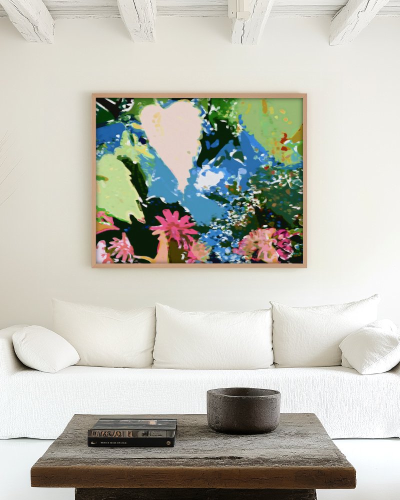 Abstract botanical painterly fine art print titled “Under The Bodhi Tree” by 83 Oranges/Uma Gokhale for contemporary interiors Abstract botanical painterly fine art print titled “Under The Bodhi Tree” by 83 Oranges/Uma Gokhale for contemporary interiors
