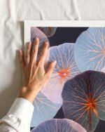 Botanical lotus pond leaves fine art print titled “Translucence” by 83 Oranges/Uma Gokhale for contemporary Scandinavian Nordic interiors