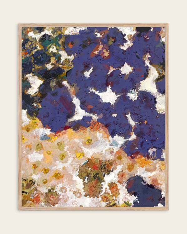 Abstract floral painterly fine art print titled “Onsra” by 83 Oranges/Uma Gokhale for contemporary Scandinavian Nordic interiors
