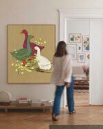 Goose ducks farm animals painterly organic fine art print titled “They had other plans” by 83 Oranges/Uma Gokhale for contemporary eclectic interiors Goose ducks farm animals painterly organic fine art print titled “They had other plans” by 83 Oranges/Uma Gokhale for contemporary eclectic interiors