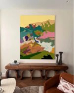 Abstract landscape painterly fine art print titled “Somewhere perhaps” by 83 Oranges/Uma Gokhale for contemporary eclectic interiors