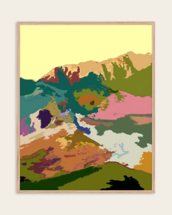 Abstract landscape painterly fine art print titled “Somewhere perhaps” by 83 Oranges/Uma Gokhale for contemporary eclectic interiors